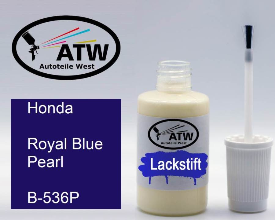 Honda, Royal Blue Pearl, B-536P: 20ml Lackstift, von ATW Autoteile West.